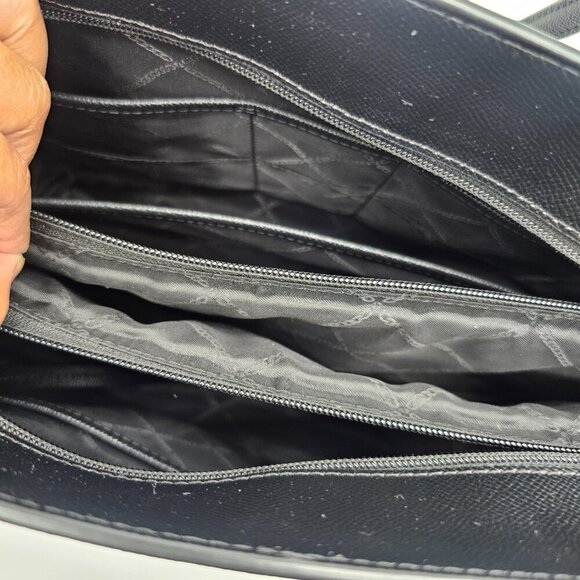 Michael Kors Voyager Medium Crossgrain Leather Tote, Black - Picture 9 of 16